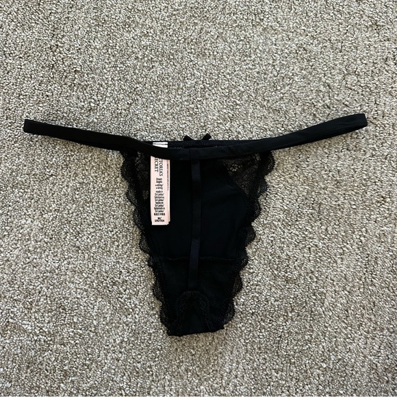 Victoria's‎ Secret Black Dream Angel V-String Panties Size Medium - Picture 5 of 6